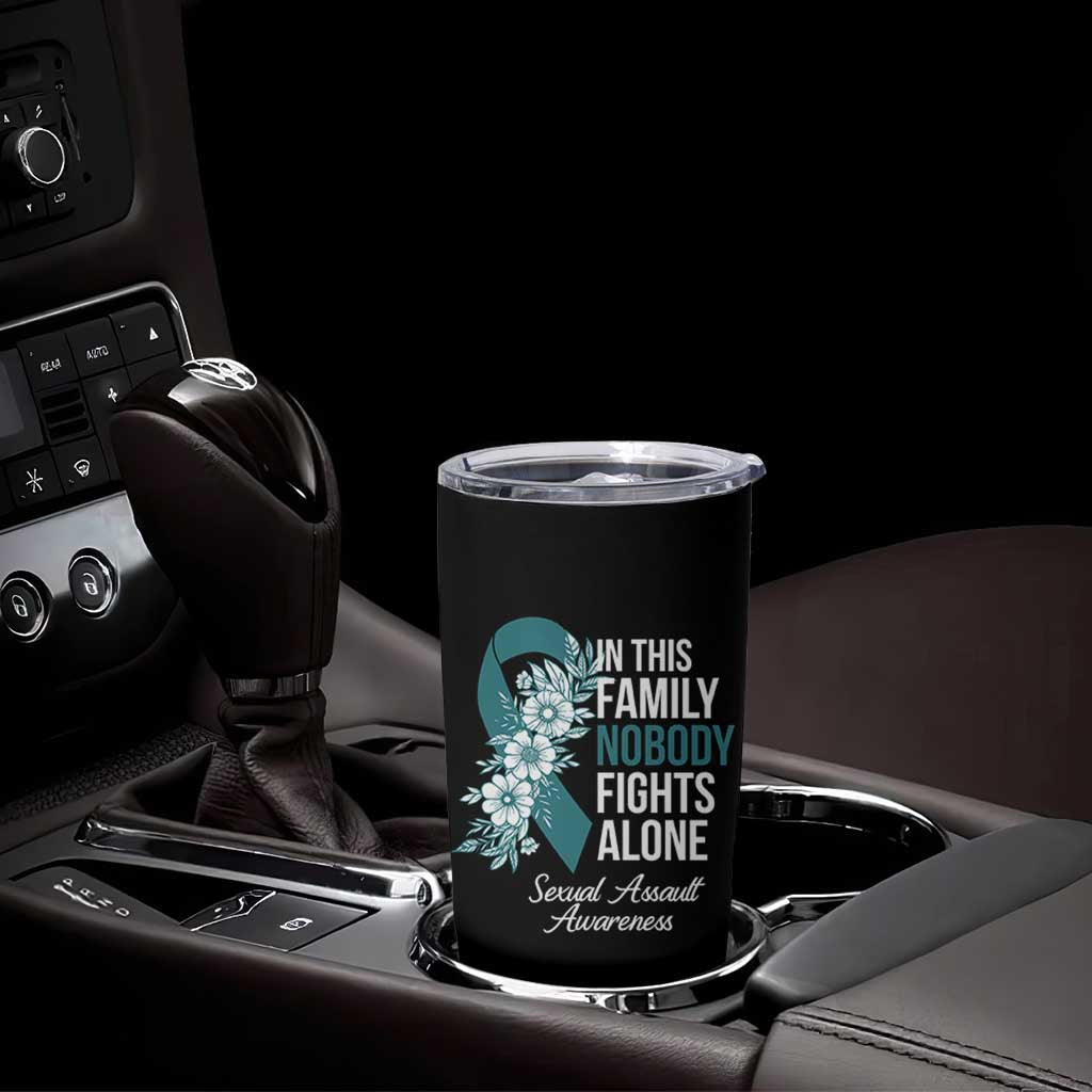 Sexual Assault Awareness Tumbler Cup In This Family Nobody Fights Alone