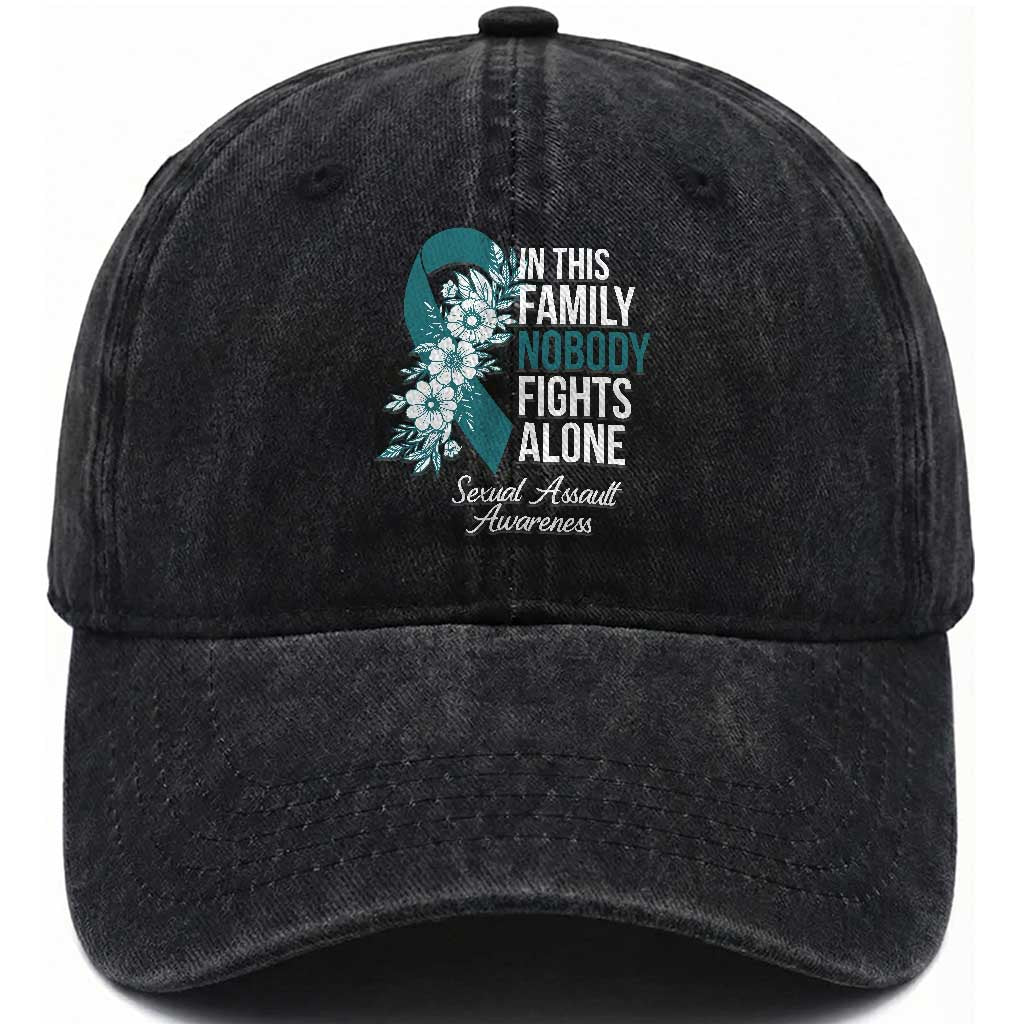 Sexual Assault Awareness Washed Cotton Baseball Cap In This Family Nobody Fights Alone