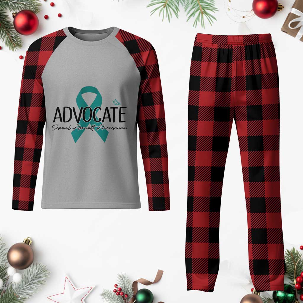 Sexual Assault Awareness Advocate Plaid Pajama Set