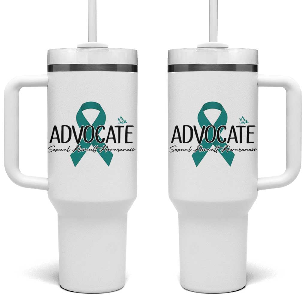 Sexual Assault Awareness Advocate Tumbler With Handle