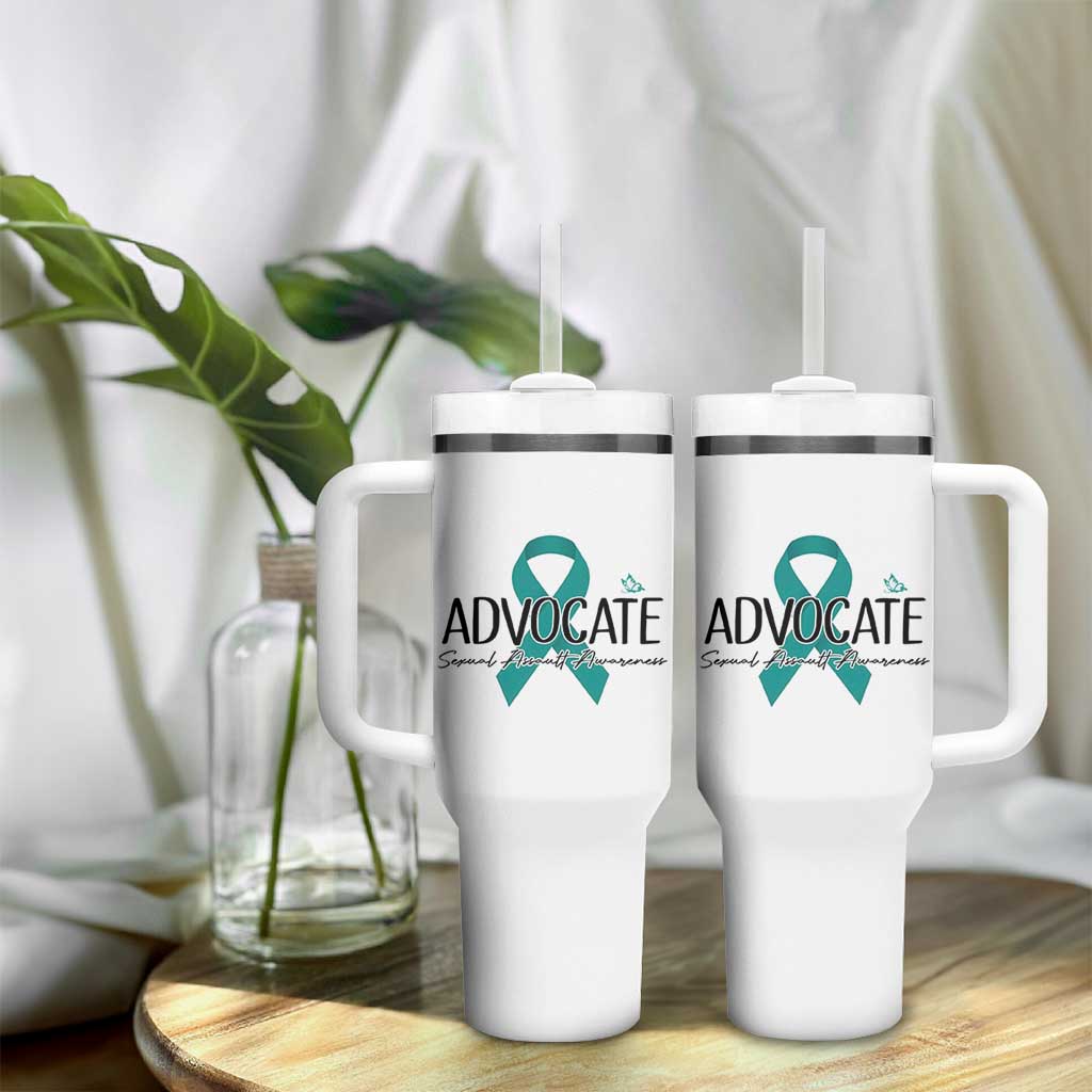 Sexual Assault Awareness Advocate Tumbler With Handle