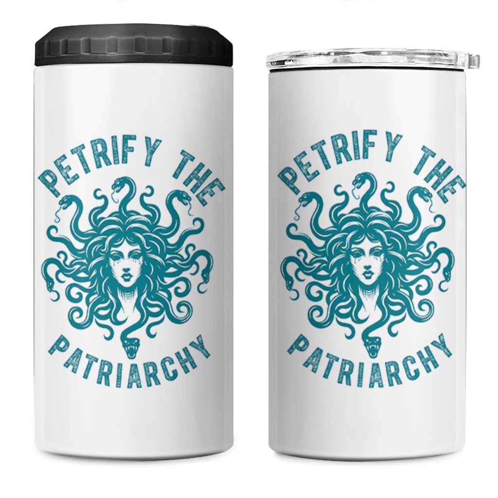 Sexual Assault Awareness 4 in 1 Can Cooler Tumbler Petrify The Patriarchy Medusa Feminism