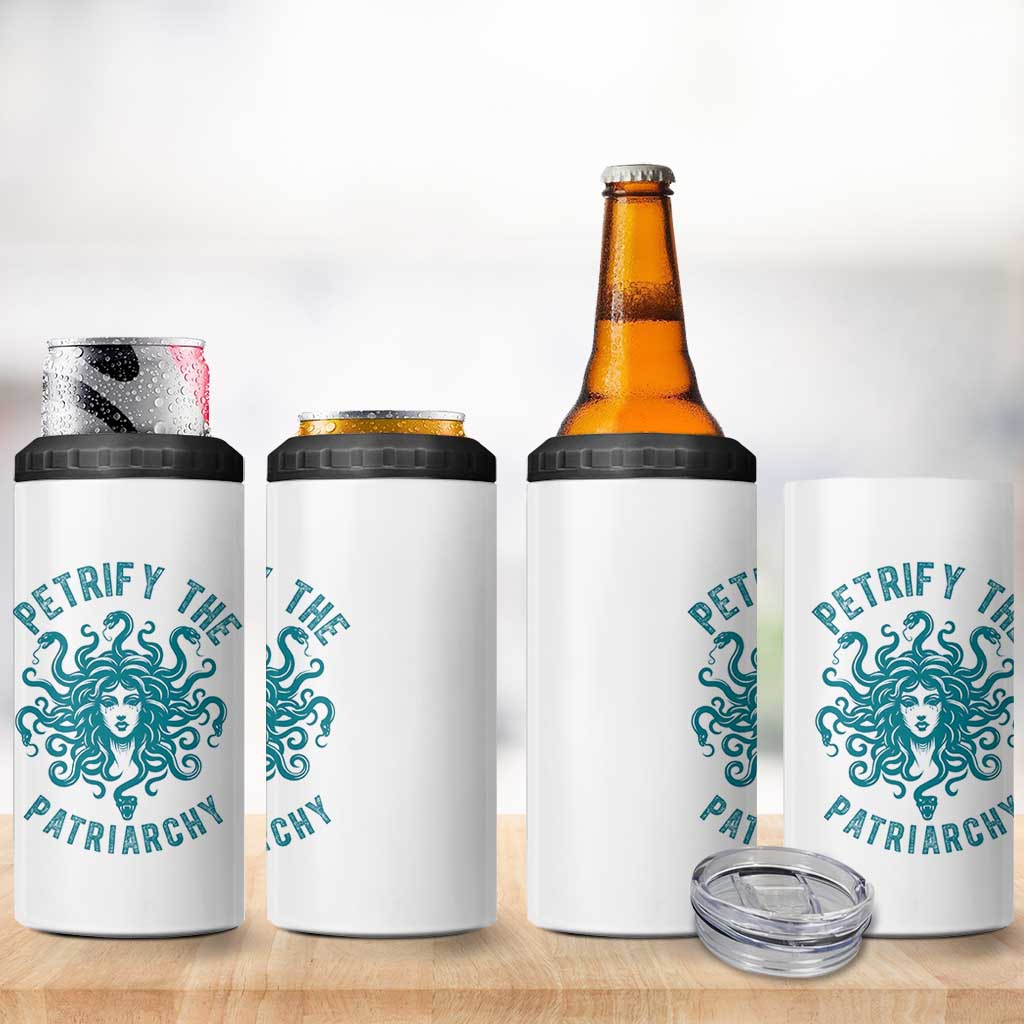 Sexual Assault Awareness 4 in 1 Can Cooler Tumbler Petrify The Patriarchy Medusa Feminism