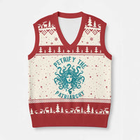 Sexual Assault Awareness V-Neck Knit Sweater Vest Petrify The Patriarchy Medusa Feminism