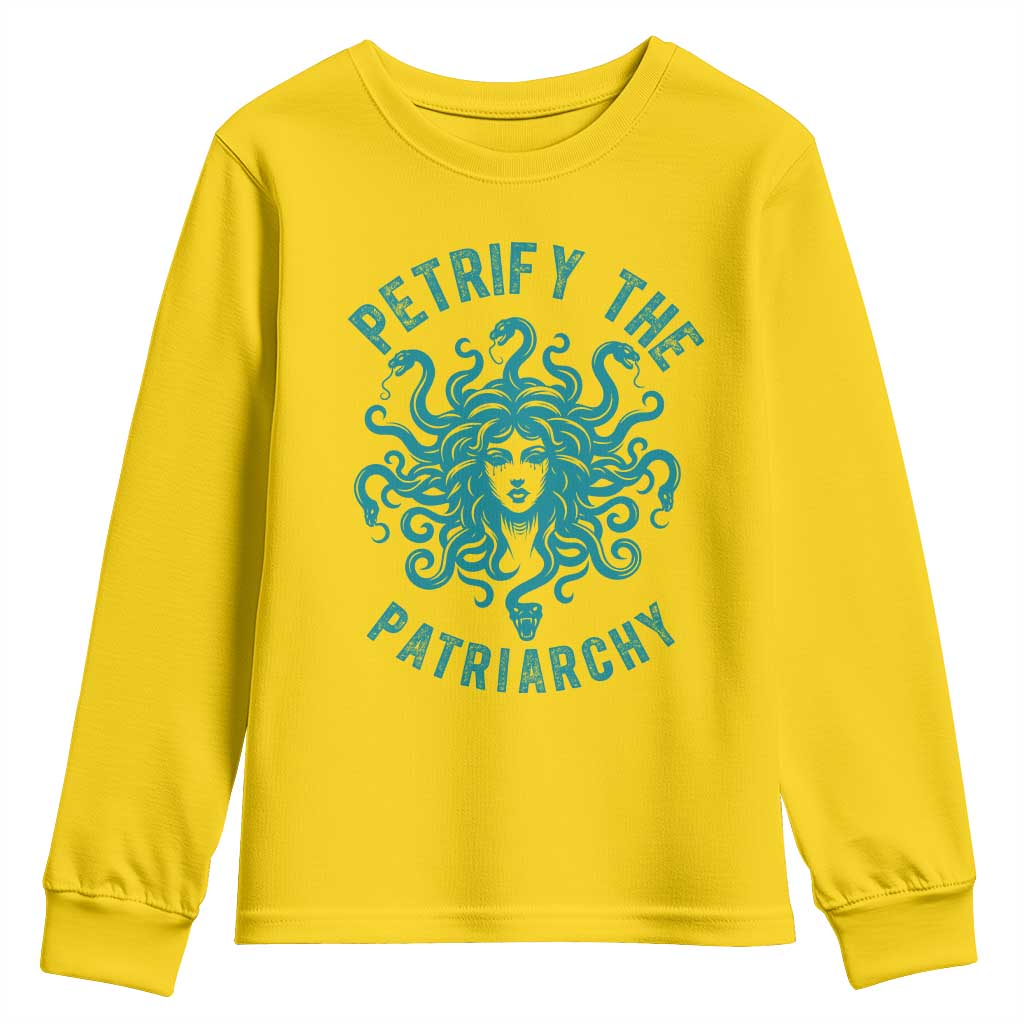 Sexual Assault Awareness Youth Sweatshirt Petrify The Patriarchy Medusa Feminism