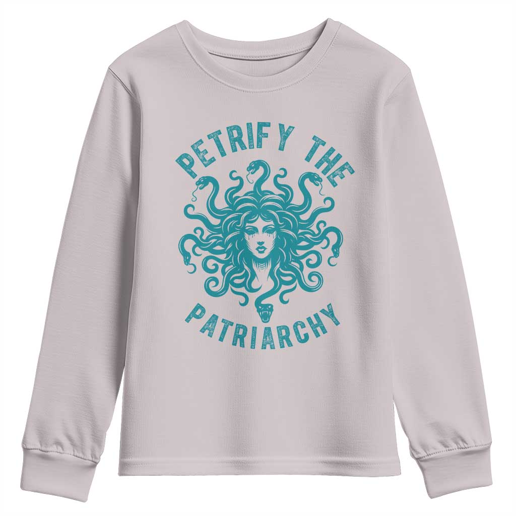 Sexual Assault Awareness Youth Sweatshirt Petrify The Patriarchy Medusa Feminism