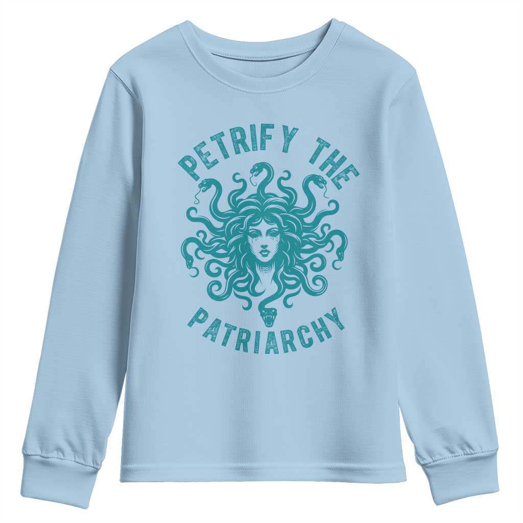 Sexual Assault Awareness Youth Sweatshirt Petrify The Patriarchy Medusa Feminism