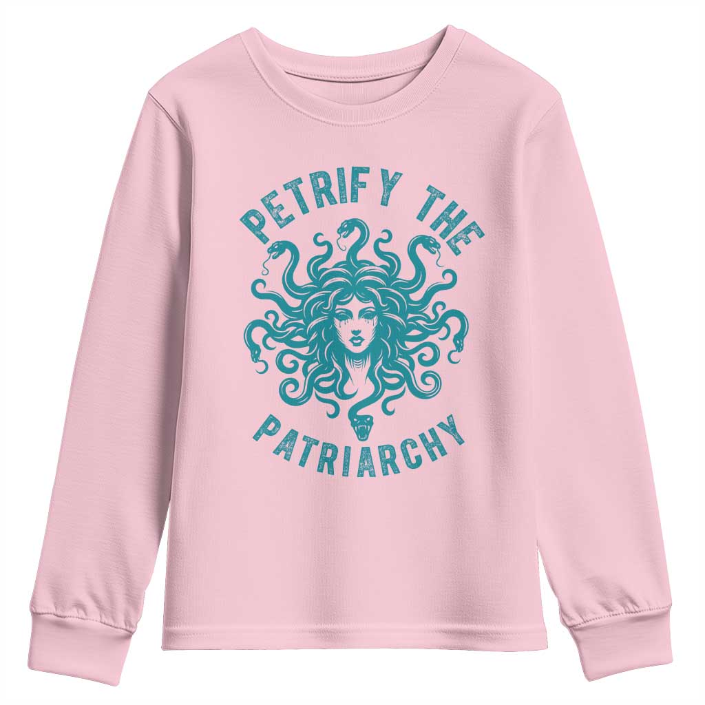 Sexual Assault Awareness Youth Sweatshirt Petrify The Patriarchy Medusa Feminism