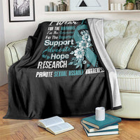 Sexual Assault Awareness Throw Blanket Teal Ribbon Flower