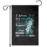 Sexual Assault Awareness Garden Flag Teal Ribbon Flower