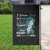 Sexual Assault Awareness Garden Flag Teal Ribbon Flower