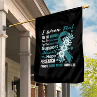 Sexual Assault Awareness Garden Flag Teal Ribbon Flower