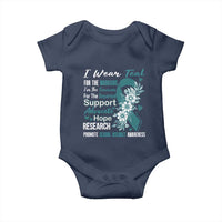Sexual Assault Awareness Baby Onesie Teal Ribbon Flower