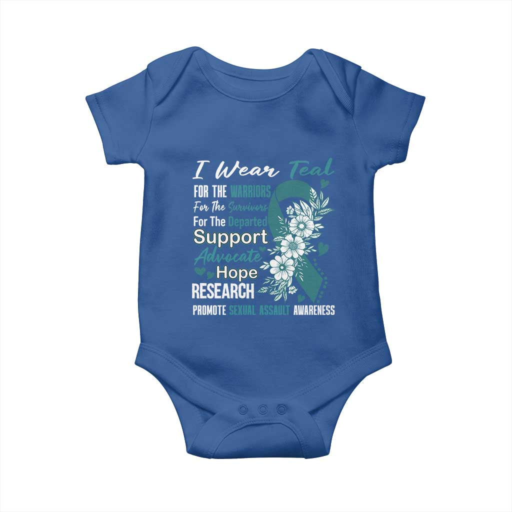 Sexual Assault Awareness Baby Onesie Teal Ribbon Flower