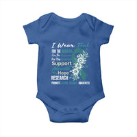 Sexual Assault Awareness Baby Onesie Teal Ribbon Flower
