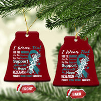 Sexual Assault Awareness Ceramic Ornament Teal Ribbon Flower