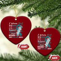 Sexual Assault Awareness Ceramic Ornament Teal Ribbon Flower