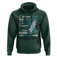 Sexual Assault Awareness Hoodie Teal Ribbon Flower