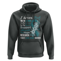Sexual Assault Awareness Hoodie Teal Ribbon Flower