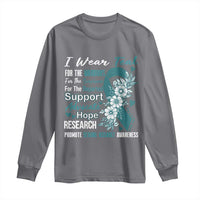 Sexual Assault Awareness Long Sleeve Shirt Teal Ribbon Flower