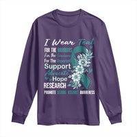 Sexual Assault Awareness Long Sleeve Shirt Teal Ribbon Flower