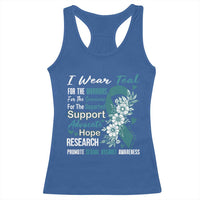 Sexual Assault Awareness Racerback Tank Top Teal Ribbon Flower