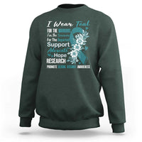 Sexual Assault Awareness Sweatshirt Teal Ribbon Flower