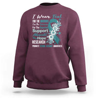 Sexual Assault Awareness Sweatshirt Teal Ribbon Flower