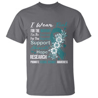 Sexual Assault Awareness T Shirt Teal Ribbon Flower