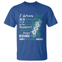 Sexual Assault Awareness T Shirt Teal Ribbon Flower