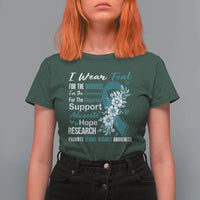 Sexual Assault Awareness T Shirt For Women Teal Ribbon Flower