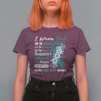 Sexual Assault Awareness T Shirt For Women Teal Ribbon Flower