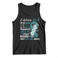 Sexual Assault Awareness Tank Top Teal Ribbon Flower