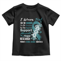 Sexual Assault Awareness Toddler T Shirt Teal Ribbon Flower
