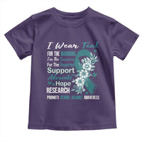 Sexual Assault Awareness Toddler T Shirt Teal Ribbon Flower