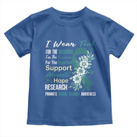 Sexual Assault Awareness Toddler T Shirt Teal Ribbon Flower
