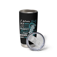 Sexual Assault Awareness Tumbler Cup Teal Ribbon Flower