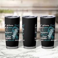 Sexual Assault Awareness Tumbler Cup Teal Ribbon Flower