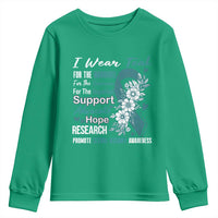 Sexual Assault Awareness Youth Sweatshirt Teal Ribbon Flower