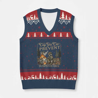 Only You Can Prevent Dumpster Fires V-Neck Knit Sweater Vest Funny Raccoon Mental Health Meme