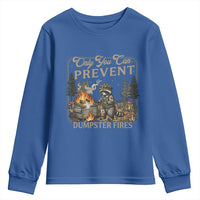 Only You Can Prevent Dumpster Fires Youth Sweatshirt Funny Raccoon Mental Health Meme