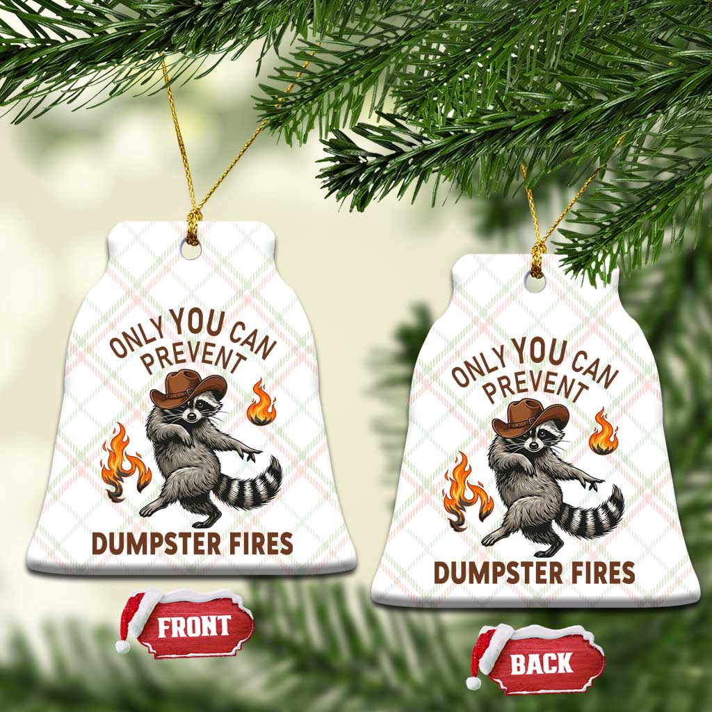 Only You Can Prevent Dumpster Fires Ceramic Ornament Funny Raccoon Sarcastic Humor