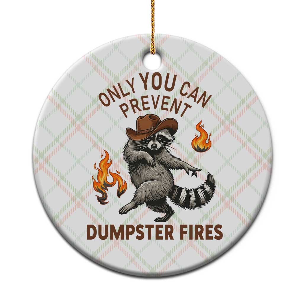 Only You Can Prevent Dumpster Fires Ceramic Ornament Funny Raccoon Sarcastic Humor