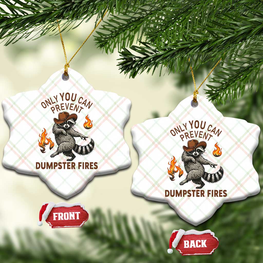 Only You Can Prevent Dumpster Fires Ceramic Ornament Funny Raccoon Sarcastic Humor
