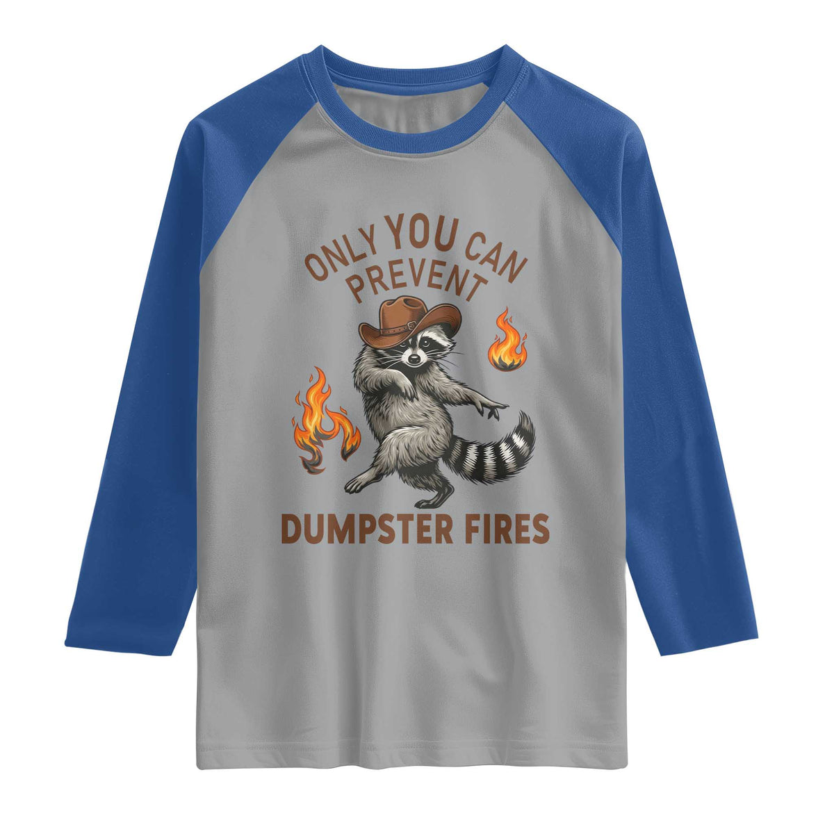 Only You Can Prevent Dumpster Fires Raglan Shirt Funny Raccoon Sarcastic Humor