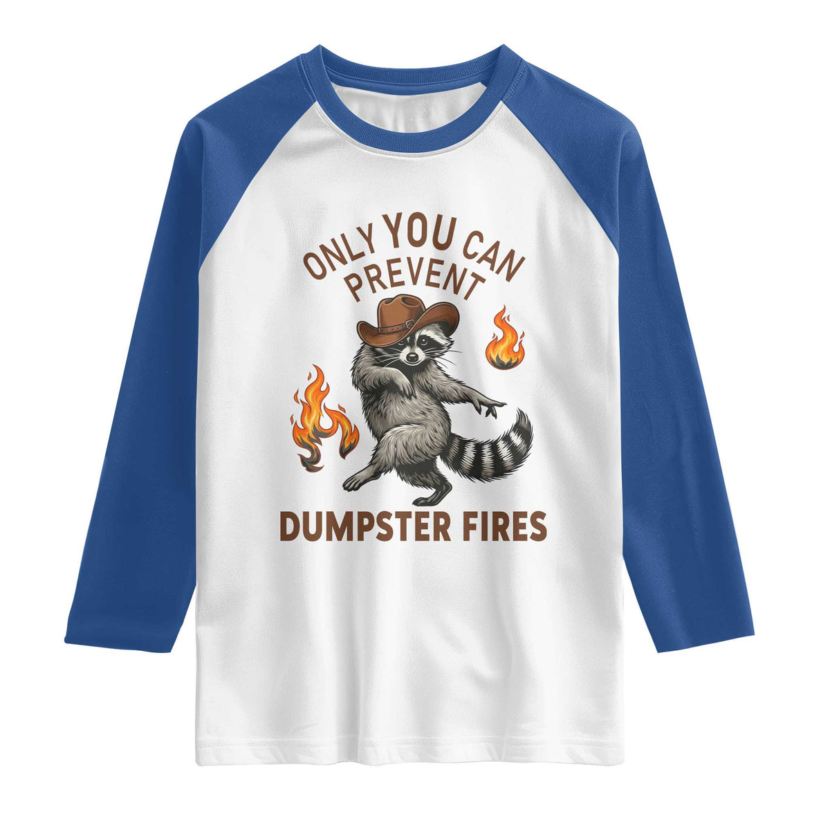 Only You Can Prevent Dumpster Fires Raglan Shirt Funny Raccoon Sarcastic Humor