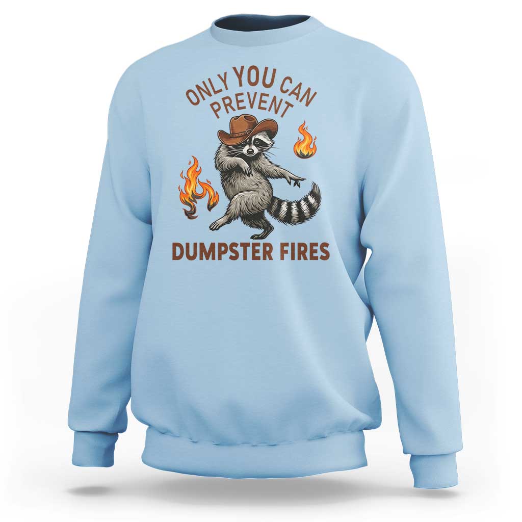 Only You Can Prevent Dumpster Fires Sweatshirt Funny Raccoon Sarcastic Humor