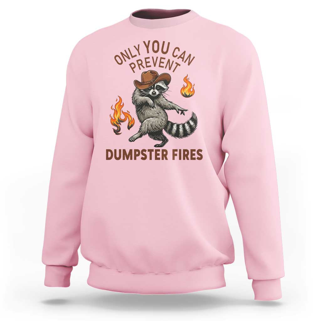 Only You Can Prevent Dumpster Fires Sweatshirt Funny Raccoon Sarcastic Humor