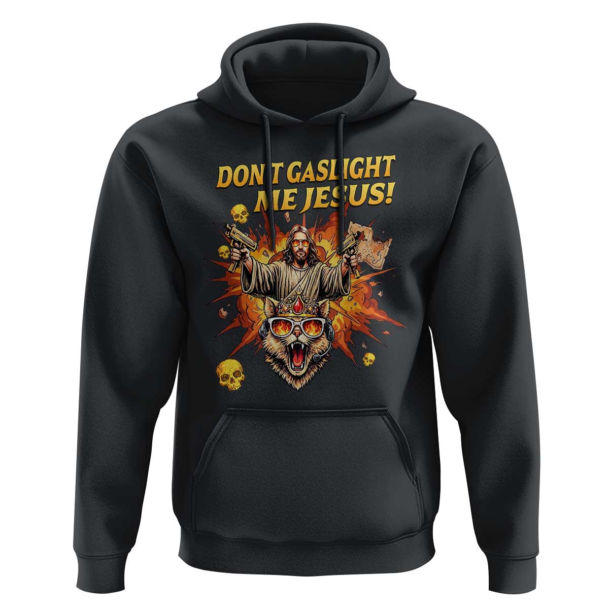 Don't Gaslight Me Jesus Hoodie Funny Princess Cat Sci-Fi Book Lover