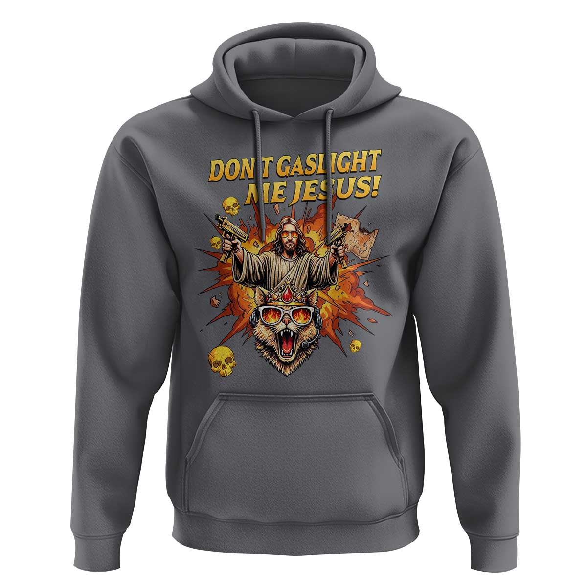 Don't Gaslight Me Jesus Hoodie Funny Princess Cat Sci-Fi Book Lover